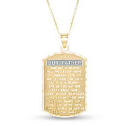 Lord's Prayer Dog Tag Pendant in 10K Gold