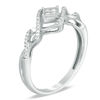 Thumbnail Image 2 of 1/6 CT. T.W. Quad Princess-Cut Diamond Bypass Twist Ring in 10K White Gold