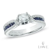 Thumbnail Image 0 of Vera Wang Love Collection 3/4 CT. T.W. Diamond and Blue Sapphire Engagement Ring in 14K White Gold