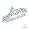 Thumbnail Image 1 of Vera Wang Love Collection 1/2 CT. Pear-Shaped Diamond Solitaire Scroll Engagement Ring in 14K White Gold