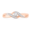 Thumbnail Image 2 of 1/10 CT. T.W. Diamond Bypass Split Shank Promise Ring in 10K Rose Gold