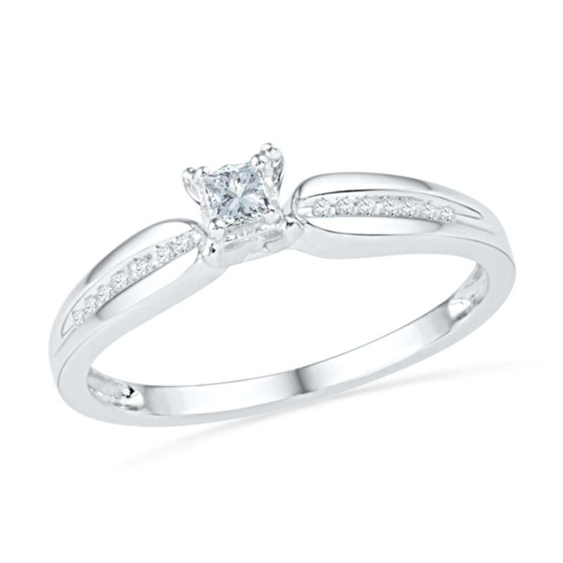 diamond princess cut promise ring