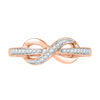 Thumbnail Image 2 of 1/10 CT. T.W. Diamond Infinity Wrapped Ring in 10K Rose Gold