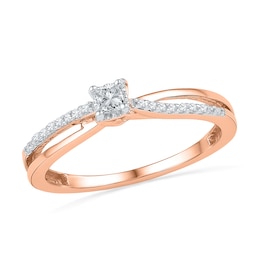 1/10 CT. T.W. Princess-Cut Diamond Split Shank Promise Ring in 10K Rose Gold