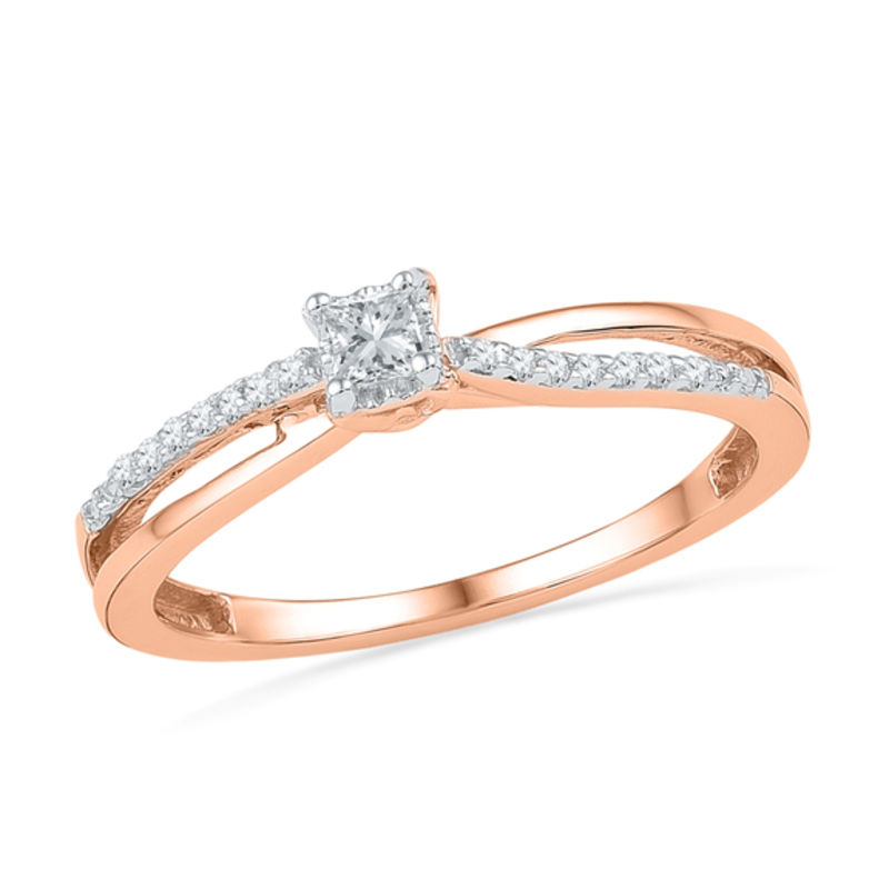 Rose gold promise ring on sale cheap