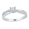 Thumbnail Image 1 of 1/4 CT. T.W. Princess-Cut Diamond Split Shank Promise Ring in 10K White Gold