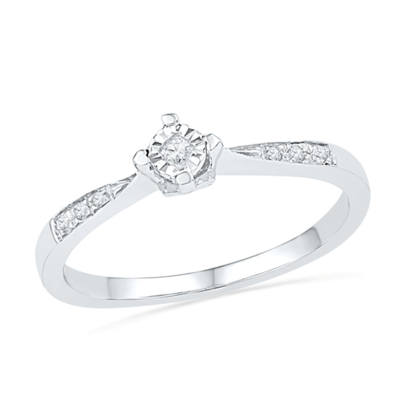 diamond accent promise ring in 10k white gold