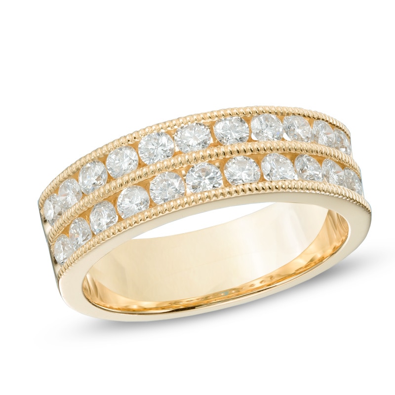 1 CT. T.W. Diamond Double Row Anniversary Band in 14K Gold | Zales Outlet