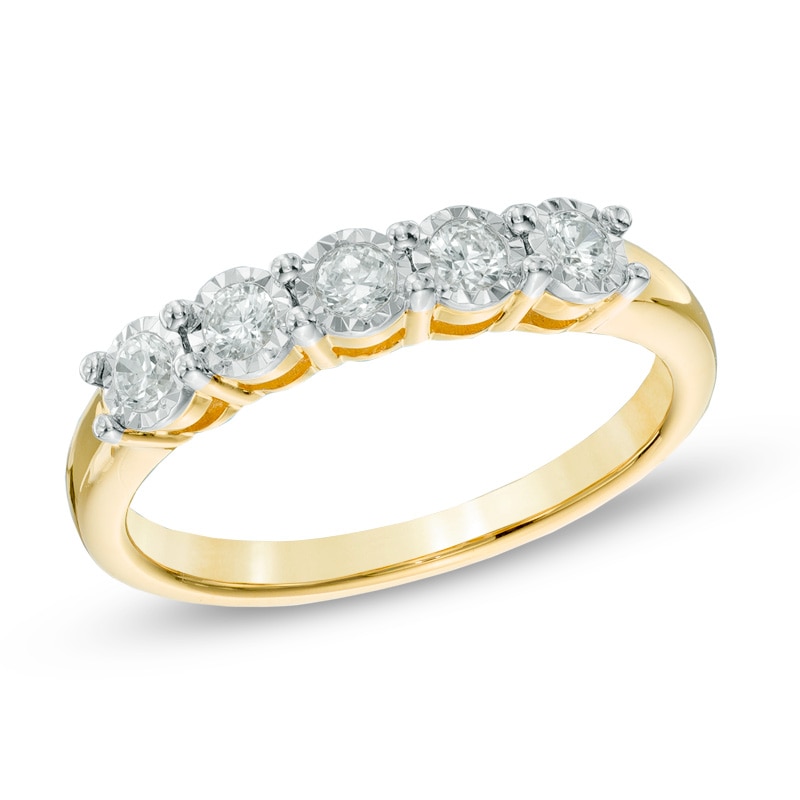 1/4 CT. T.W. Diamond Five Stone Band in 10K Gold