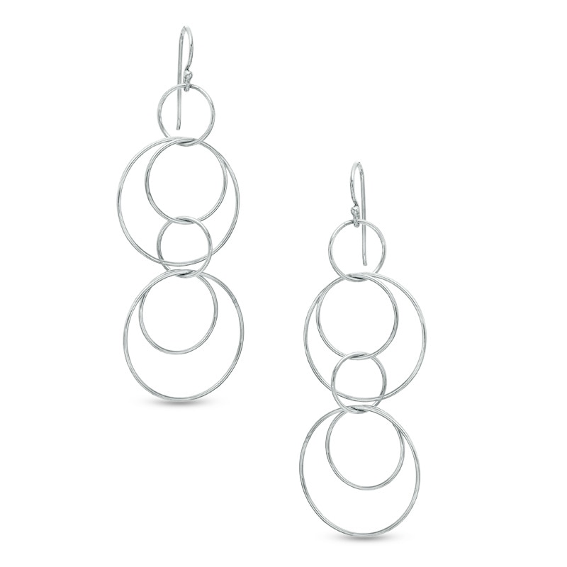 Main Image 1 of Multi-Rings Dangle Earrings in Sterling Silver