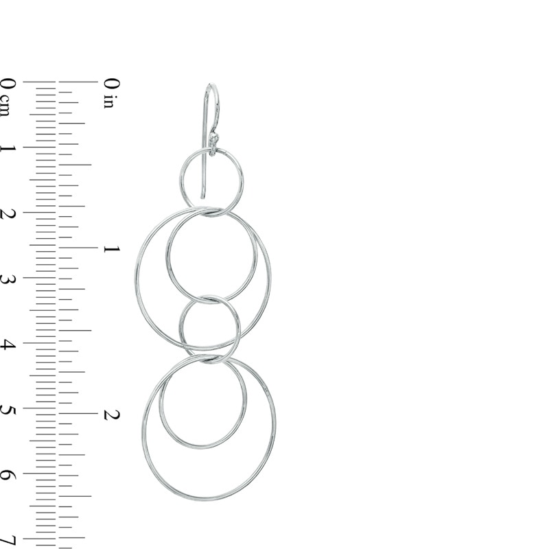 Main Image 2 of Multi-Rings Dangle Earrings in Sterling Silver