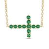 Thumbnail Image 0 of Emerald Sideways Cross Necklace in 10K Gold