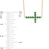 Thumbnail Image 1 of Emerald Sideways Cross Necklace in 10K Gold