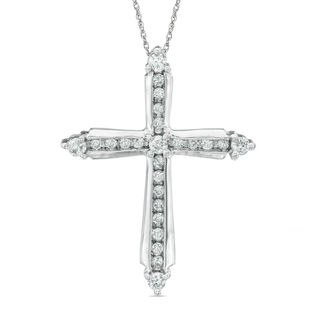 1/10 CT. T.W. Diamond Cross Pendant in Sterling Silver | Zales Outlet