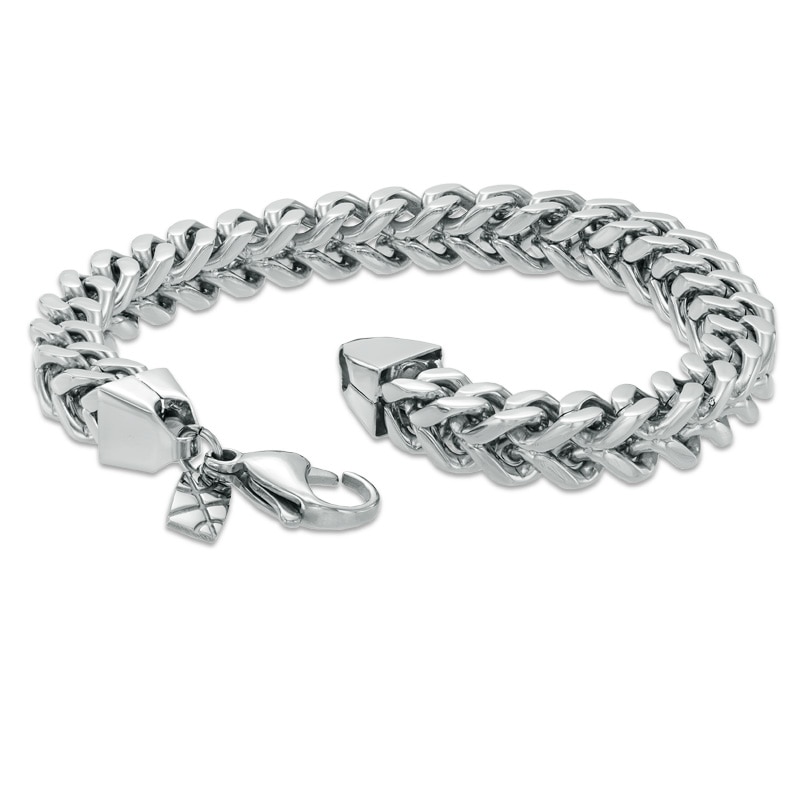 Main Image 2 of Men's 8.0mm Wheat Necklace and Bracelet Set in Stainless Steel - 24&quot;