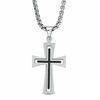 Thumbnail Image 0 of Men's Stacked Cross Pendant in Stainless Steel - 24"