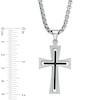 Thumbnail Image 3 of Men's Stacked Cross Pendant in Stainless Steel - 24"