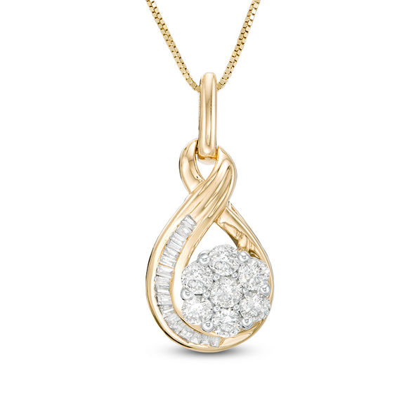 3/4 CT. T.W. Composite Diamond Flame Pendant in 10K Gold | Zales Outlet