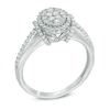 Thumbnail Image 1 of 1/2 CT. T.W. Diamond Oval Cluster Collar Engagement Ring in 10K White Gold