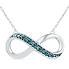 Thumbnail Image 1 of Enhanced Blue Diamond Accent Sideways Infinity Necklace in Sterling Silver - 16&quot;