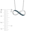 Thumbnail Image 2 of Enhanced Blue Diamond Accent Sideways Infinity Necklace in Sterling Silver - 16&quot;