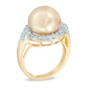 Thumbnail Image 1 of 12.0mm Golden South Sea Cultured Pearl and 5/8 CT. T.W. Diamond Frame Ring in 14K Gold