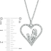 Thumbnail Image 2 of 1/10 CT. T.W. Diamond Motherly Love Heart Pendant in 10K White Gold