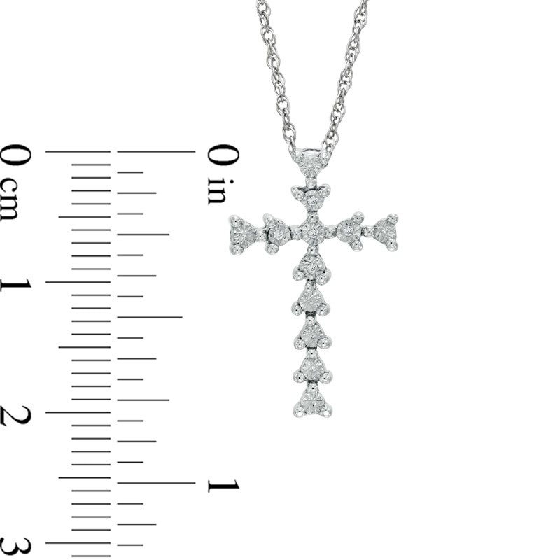 Main Image 2 of Diamond Accent Cross Pendant in Sterling Silver