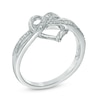 Thumbnail Image 2 of Diamond Accent Swirled Heart Ring in Sterling Silver