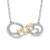 Thumbnail Image 0 of Diamond Accent "MOM" Infinity Necklace in Sterling Silver and 14K Gold Plate