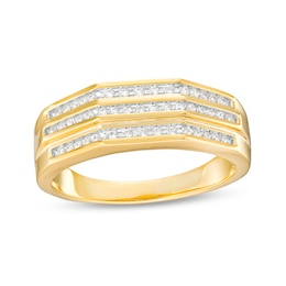 Men's 1/4 CT. T.W. Diamond Wedding Band in 10K Gold