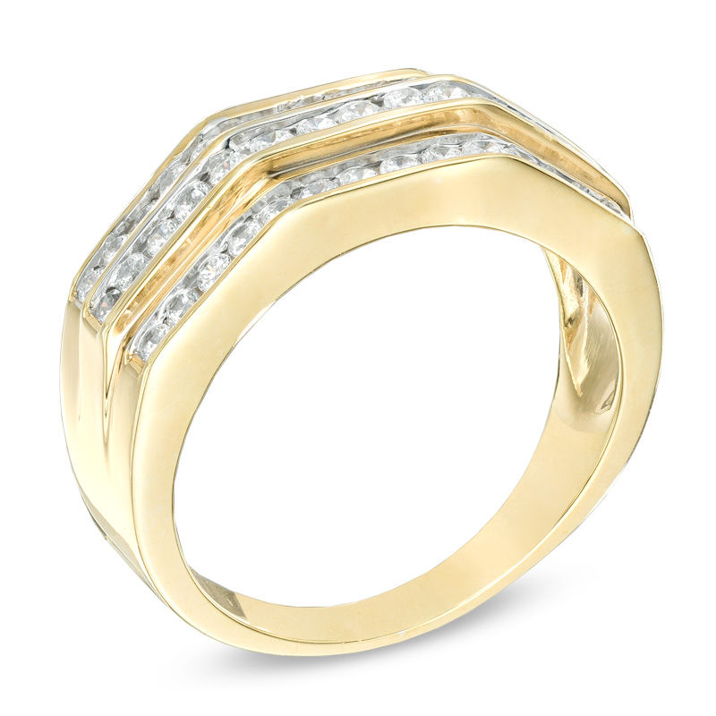 Men's Diamond Ring in 14K Yellow Gold 0.35ct, Size 12.5