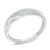 Thumbnail Image 2 of Men's 1/10 CT. T.W. Diamond  Slant Striped Wedding Band in 10K White Gold