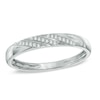 Thumbnail Image 1 of Ladies' 1/20 CT. T.W. Diamond Slant Striped Wedding Band in 10K White Gold