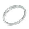 Thumbnail Image 2 of Ladies' 1/20 CT. T.W. Diamond Slant Striped Wedding Band in 10K White Gold