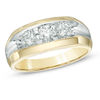 Men's 1 CT. T.W. Diamond Three Stone Wedding Band In 14K Gold