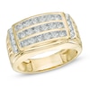 Men's 1 CT. T.W. Diamond Three Row Ring In 14K Gold