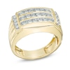 Thumbnail Image 2 of Men's 1 CT. T.W. Diamond Three Row Ring in 14K Gold