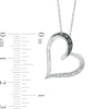 Thumbnail Image 2 of Enhanced Black and White Diamond Accent Tilted Heart Pendant in Sterling Silver