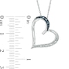 Thumbnail Image 2 of Blue and White Diamond Accent Tilted Heart Pendant in Sterling Silver