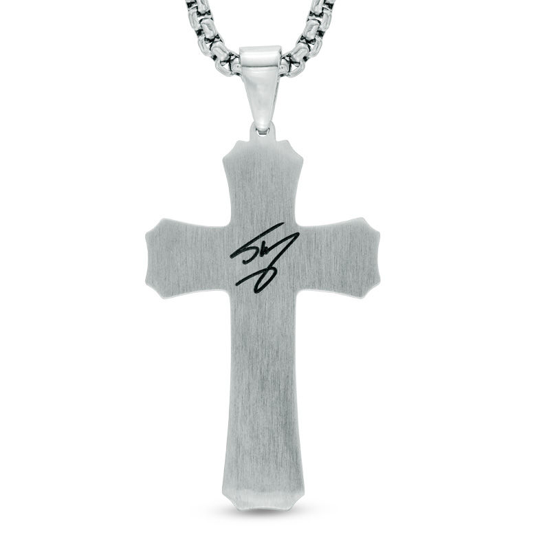 Mens carbon fiber hot sale cross necklace