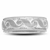 Thumbnail Image 1 of Men's 6.0mm Swirl Wedding Band in 10K White Gold