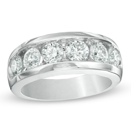 2 CT. T.W. Diamond Six Stone Anniversary Band in 14K White Gold