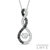 Thumbnail Image 1 of 3/8 CT. T.W. Enhanced Black and White Diamond Cascading Infinity Pendant in 10K White Gold