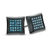 Thumbnail Image 0 of Men's 1/4 CT. T.W. Composite Enhanced Blue Diamond Square Stud Earrings in Black IP Stainless Steel