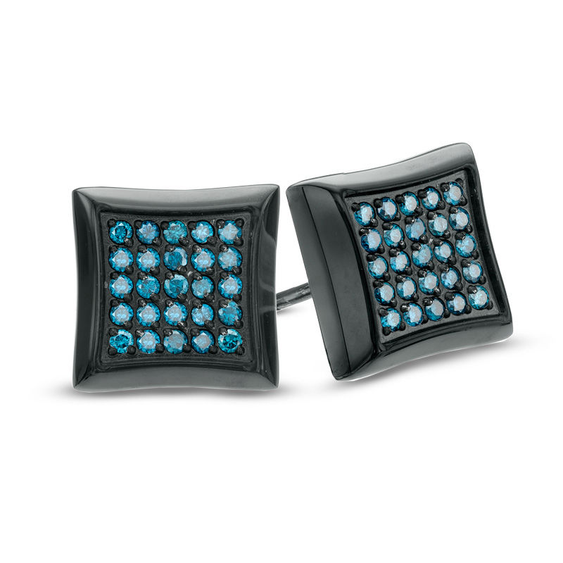 Blue square stud on sale earrings