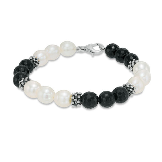 pearl and onyx bracelet