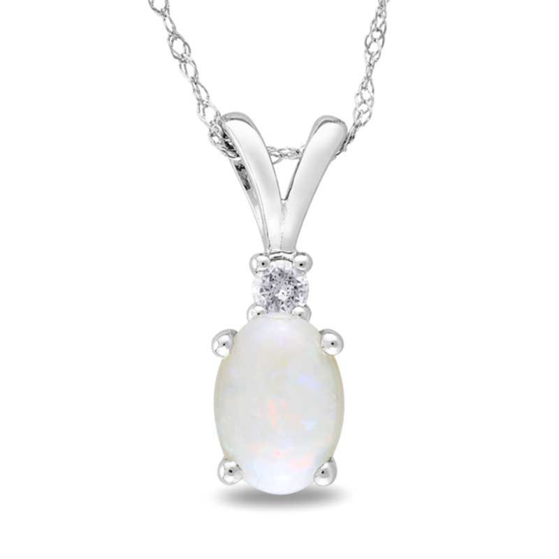 BEAUTIFUL 10K WHITE GOLD FIRE OPAL DIAMOND offers ACCENT PENDANT. # 701