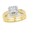 Thumbnail Image 1 of 1/2 CT. T.W. Multi-Diamond Frame Bridal Set in 10K Gold