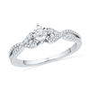 Thumbnail Image 1 of 1/4 CT. T.W. Diamond Twist Shank Promise Ring in 10K White Gold